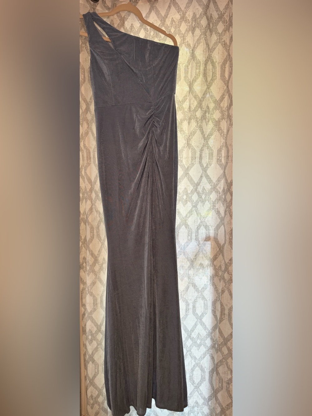 One-Shoulder Light Blue Gown